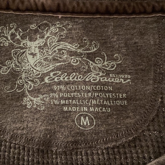 eddie Bauer grey hoodie with thin silver pin stripe running through it. Size M - Picture 2 of 8